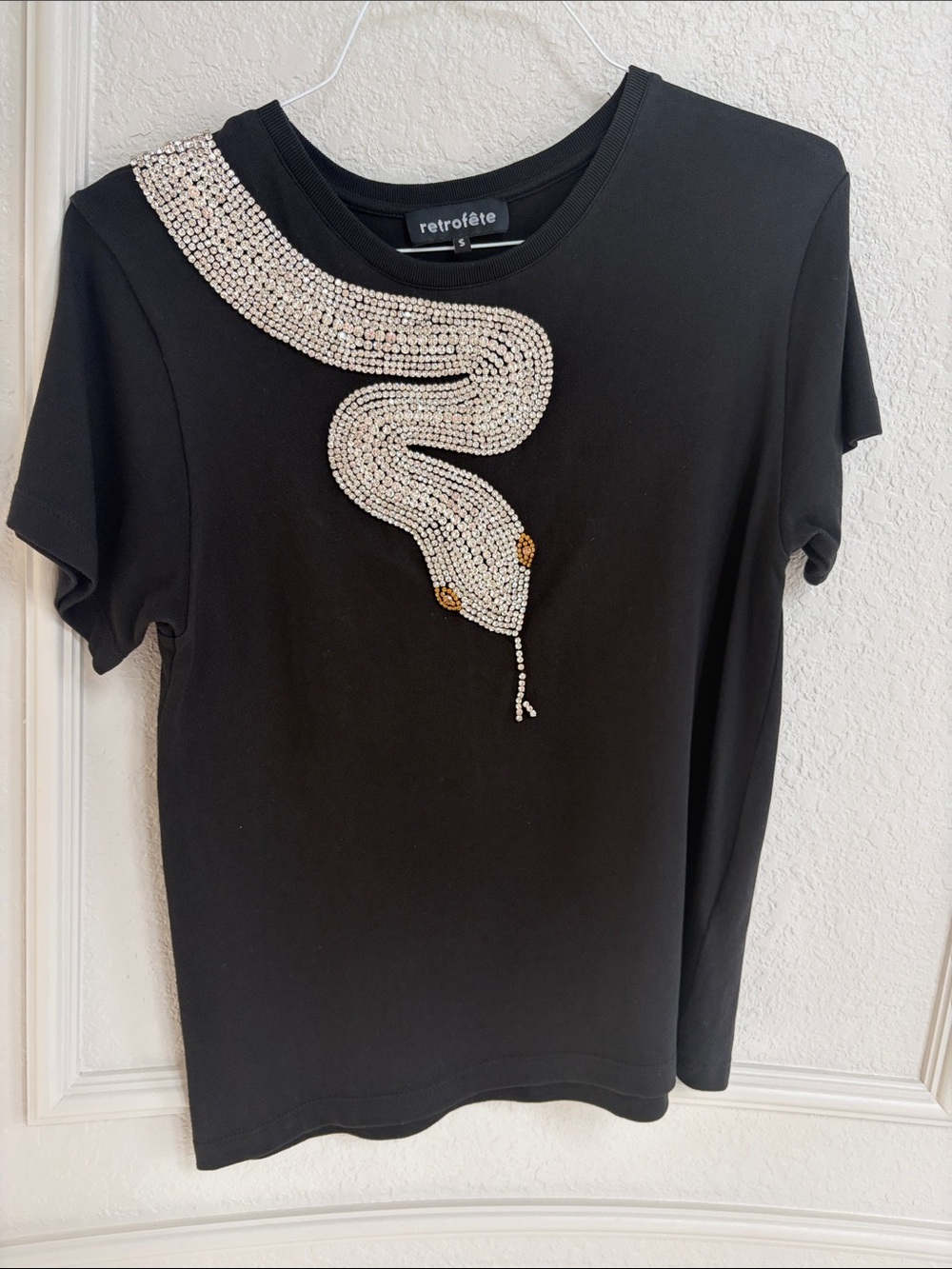 Retrofete Snake Tee in black